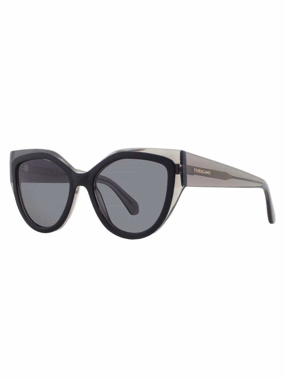 New Salvatore Ferragamo SF2004S 024 Black & Gray Cat-Eye Sunglasses Authentic